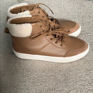 Women's Tan High-Top Sneakers